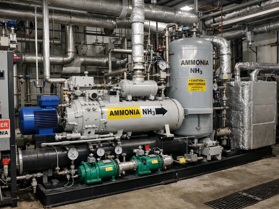 NH3 refrigeration system in the plant room