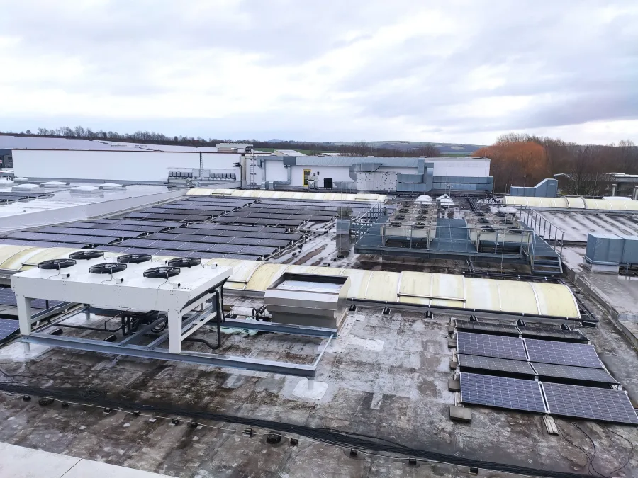 CO2 gas cooler on a rooftop