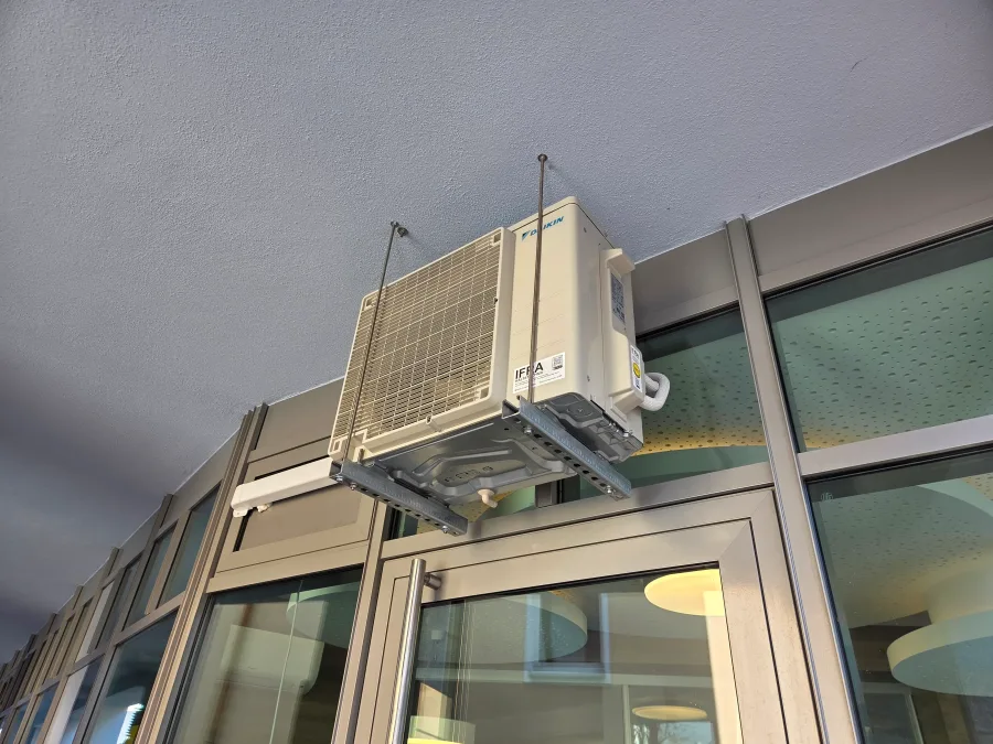 Outdoor unit at storefront